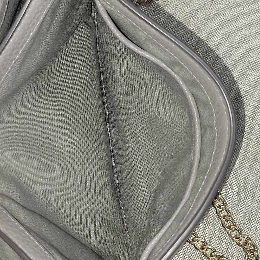 Tory Burch Gray Pebble Leather Flap Front Chain Shoulder Bag - Picture 12 of 16
